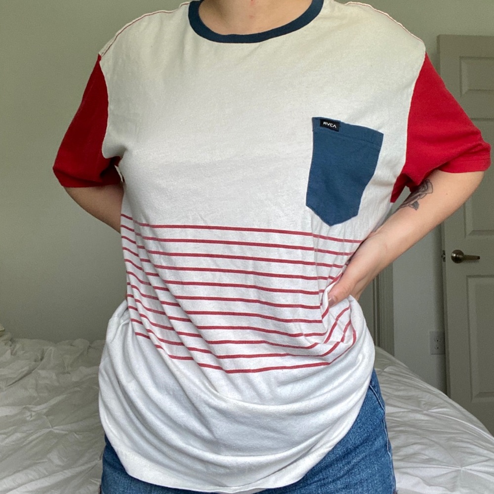 Red White and Blue Oversized Tee